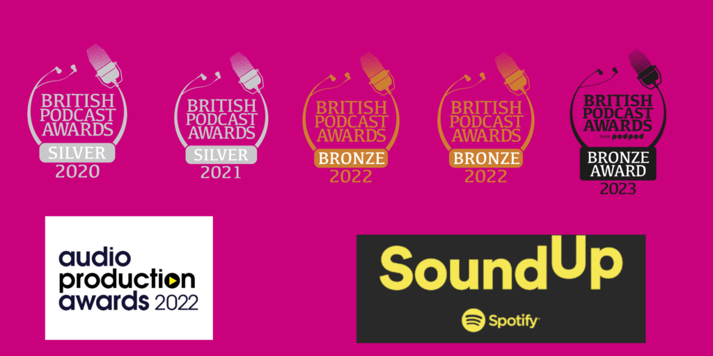 Masala Podcast winner of British Podcast Awards 2020, 2021, 2022 and 2023. Also winner of Audio Production Awards and Spotify SoundUp Award.